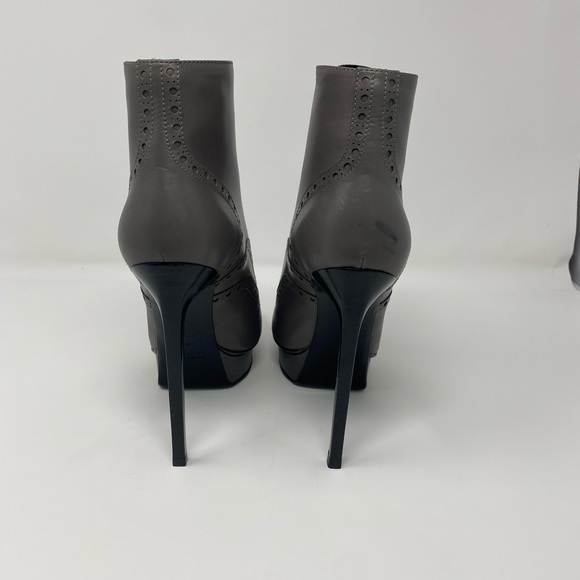 Saint Laurent - Size 37 - Janis 105 Booties - Calf Leather - Grey - Never Worn - Picture 4 of 13